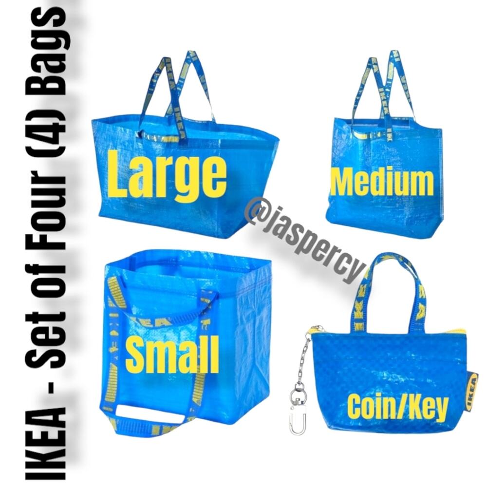 IKEA - FOUR (4) Frakta Line Reusable Bags--Large, Medium, Small and XS - NWT